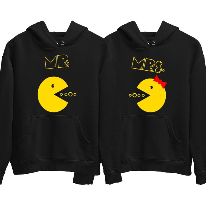 Mr. and Mrs. Pacman Couple Hoodie