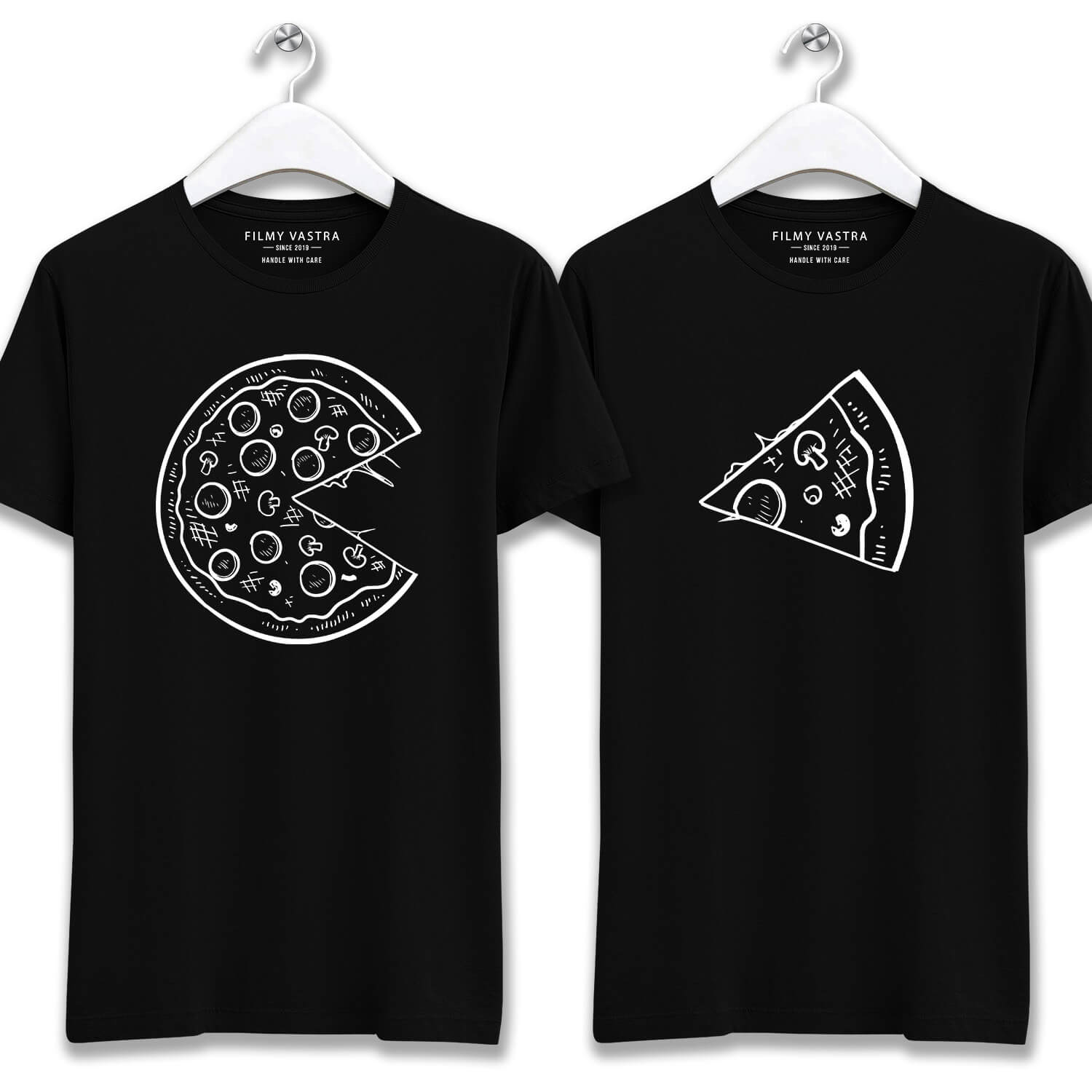 Pizza Love Slice Couple T-Shirt